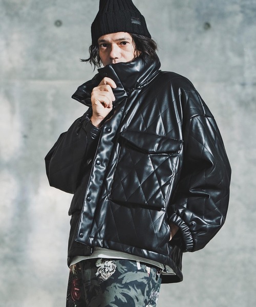 mj11098-Synthetic Leather WEP Jacket - Diamond Stitch Edition 
