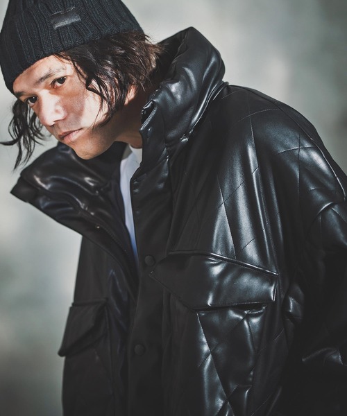 mj11098-Synthetic Leather WEP Jacket - Diamond Stitch Edition 