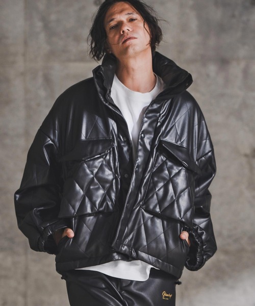 mj11098-Synthetic Leather WEP Jacket - Diamond Stitch Edition 