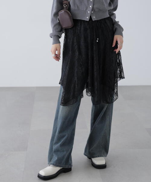 FREE'S MART(フリーズマート)の「イレヘムシアーレースミディスカート(スカート・レディース・ブラック/ホワイト・FREE)」の8枚目の写真