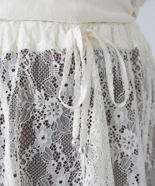 FREE'S MART(フリーズマート)の「イレヘムシアーレースミディスカート(スカート・レディース・ブラック/ホワイト・FREE)」の3枚目の写真