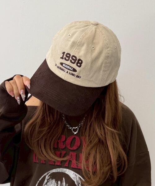 WEGO（ウィゴー）の「WEGO/1998ロゴコーデュロイキャップ（キャップ・レディース・オフホワイト/ライトピンク・FREE）」の2枚目の写真