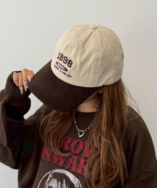 WEGO（ウィゴー）の「WEGO/1998ロゴコーデュロイキャップ（キャップ・レディース・オフホワイト/ライトピンク・FREE）」の3枚目の写真