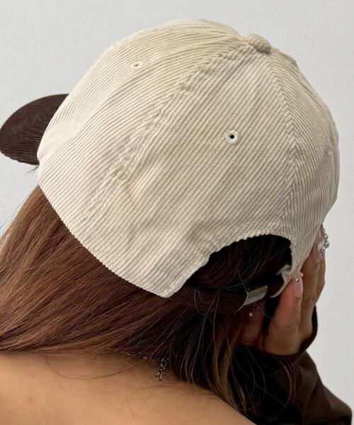 WEGO（ウィゴー）の「WEGO/1998ロゴコーデュロイキャップ（キャップ・レディース・オフホワイト/ライトピンク・FREE）」の4枚目の写真