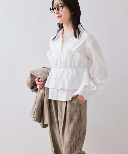 VIS(ビス)の「ビスチェドッキングシャツ/イージーケア(シャツ/ブラウス・レディース・ブラウン系その他/オフホワイト/クリーム・FREE)」の17枚目の写真