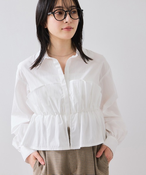 VIS(ビス)の「ビスチェドッキングシャツ/イージーケア(シャツ/ブラウス・レディース・ブラウン系その他/オフホワイト/クリーム・FREE)」の16枚目の写真