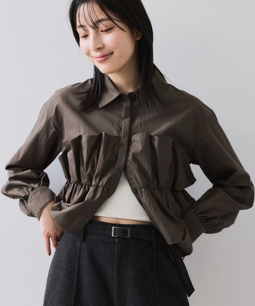 VIS(ビス)の「ビスチェドッキングシャツ/イージーケア(シャツ/ブラウス・レディース・ブラウン系その他/オフホワイト/クリーム・FREE)」の12枚目の写真