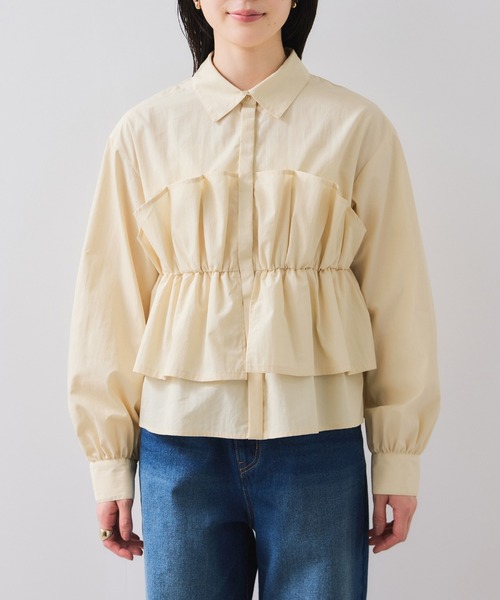 VIS(ビス)の「ビスチェドッキングシャツ/イージーケア(シャツ/ブラウス・レディース・ブラウン系その他/オフホワイト/クリーム・FREE)」の8枚目の写真