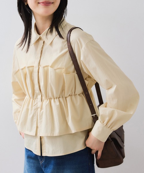 VIS(ビス)の「ビスチェドッキングシャツ/イージーケア(シャツ/ブラウス・レディース・ブラウン系その他/オフホワイト/クリーム・FREE)」の5枚目の写真
