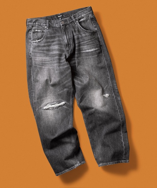 HUF(ハフ)の「EXPRESSION REPAIR DENIM PANT(デニムパンツ・メンズ・ライトインディゴブルー/ブラック系その他・28/30/32/34/36)」の1枚目の写真