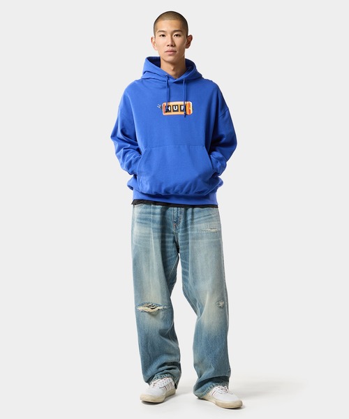 HUF(ハフ)の「EXPRESSION REPAIR DENIM PANT(デニムパンツ・メンズ・ライトインディゴブルー/ブラック系その他・28/30/32/34/36)」の14枚目の写真