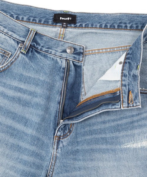 HUF(ハフ)の「EXPRESSION REPAIR DENIM PANT(デニムパンツ・メンズ・ライトインディゴブルー/ブラック系その他・28/30/32/34/36)」の8枚目の写真