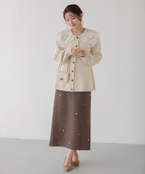 Fit more(フィットモア)の「パールペンシルスカート(スカート・レディース・ブラウン/ブラック/アイボリー・PS/S/M)」の5枚目の写真
