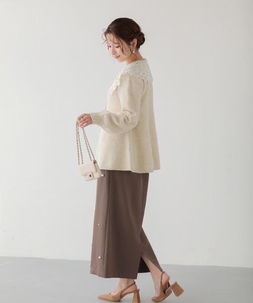Fit more(フィットモア)の「パールペンシルスカート(スカート・レディース・ブラウン/ブラック/アイボリー・PS/S/M)」の6枚目の写真