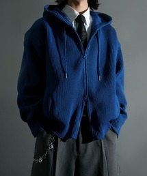 Starting Over（スターティングオーバー）の「スポンディッシュ ダブルジップアップ ニットパーカー フーディー 無地 長袖（パーカー）」