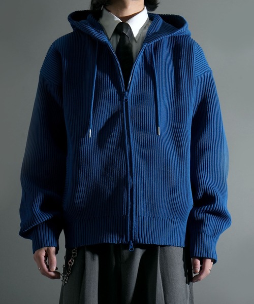 セール】スポンディッシュ ダブルジップ ニットパーカー フーディー