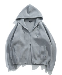 Starting Over（スターティングオーバー）の「スポンディッシュ ダブルジップアップ ニットパーカー フーディー 無地 長袖（パーカー）」