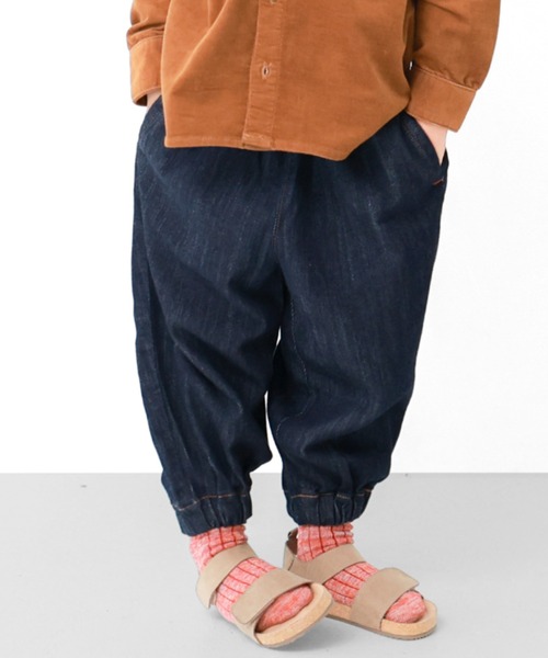 L.COPECK(エルコペック)の「倉敷ジーンズ作務衣パンツ(デニムパンツ・キッズ・ワンウォッシュ・150cm/160cm)」の1枚目の写真