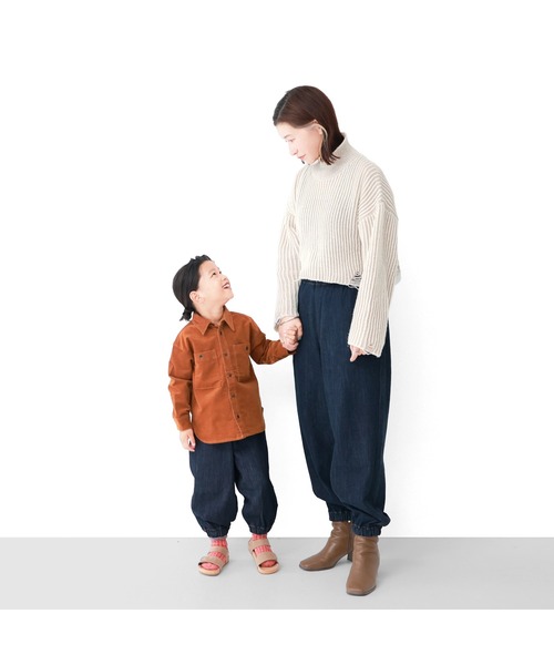 L.COPECK(エルコペック)の「倉敷ジーンズ作務衣パンツ(デニムパンツ・キッズ・ワンウォッシュ・150cm/160cm)」の3枚目の写真