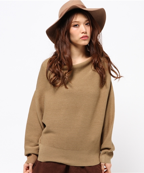 MOUSSY（マウジー）の「GATHER STITCH POK（ニット/セーター・レディース・オフホワイト/キャメル/ダークカーキ/ダークグレー/ライトピンク/ベージュ/トップグレー・FREE）」の6枚目の写真