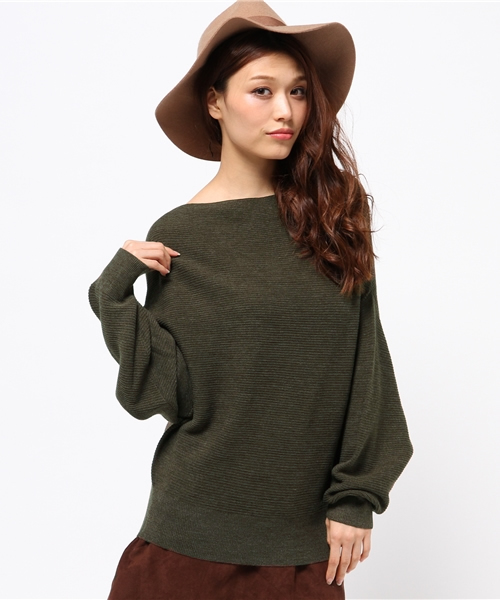 MOUSSY（マウジー）の「GATHER STITCH POK（ニット/セーター・レディース・オフホワイト/キャメル/ダークカーキ/ダークグレー/ライトピンク/ベージュ/トップグレー・FREE）」の5枚目の写真