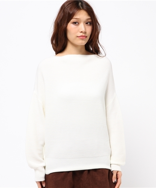 MOUSSY（マウジー）の「GATHER STITCH POK（ニット/セーター・レディース・オフホワイト/キャメル/ダークカーキ/ダークグレー/ライトピンク/ベージュ/トップグレー・FREE）」の8枚目の写真