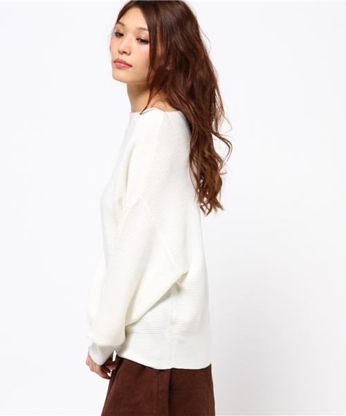 MOUSSY（マウジー）の「GATHER STITCH POK（ニット/セーター・レディース・オフホワイト/キャメル/ダークカーキ/ダークグレー/ライトピンク/ベージュ/トップグレー・FREE）」の9枚目の写真