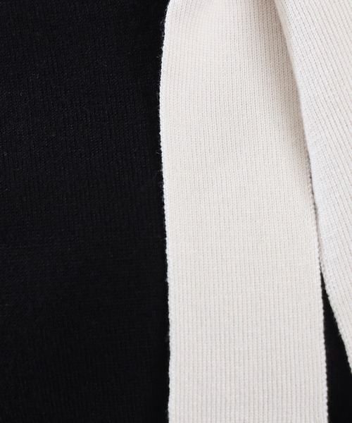 ASTORIA ODIER（アストリアオディール）の「配色ボウタイパールビジュー付きニット（ニット/セーター・レディース・アイボリー/ブラック/ピンクベージュ/ブラウン・MEDIUM/LARGE）」の15枚目の写真