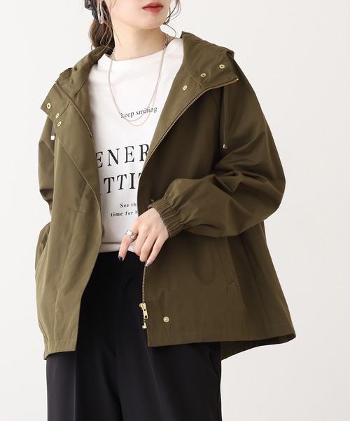 OMNES（オムネス）の「撥水加工マウンテンパーカー（マウンテンパーカー・レディース・ベージュ/ネイビー/レンガ/キャメル/ブラック/カーキ・M）」の2枚目の写真