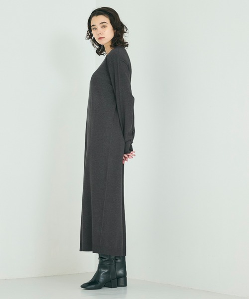 coca(coca)(コカ)の「マキシニットワンピース(ワンピース・レディース・ブラウン/チャコール・S/M/L)」の14枚目の写真