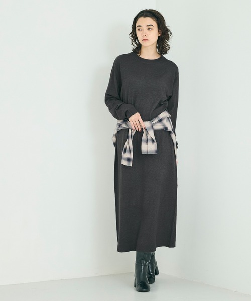 coca(coca)(コカ)の「マキシニットワンピース(ワンピース・レディース・ブラウン/チャコール・S/M/L)」の17枚目の写真