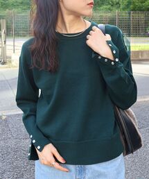 le.coeur blanc | スリーブボタンクループルオーバー(ニット/セーター)