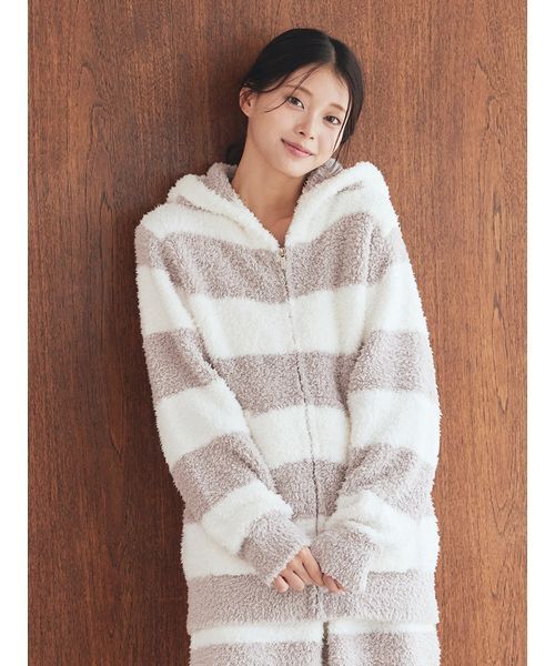 ジェラートピケ　新品タグ付き　フード付きルームウェア上下セット ジェラート2ボーダーパーカ（ルームウェア/パジャマ）｜gelato pique