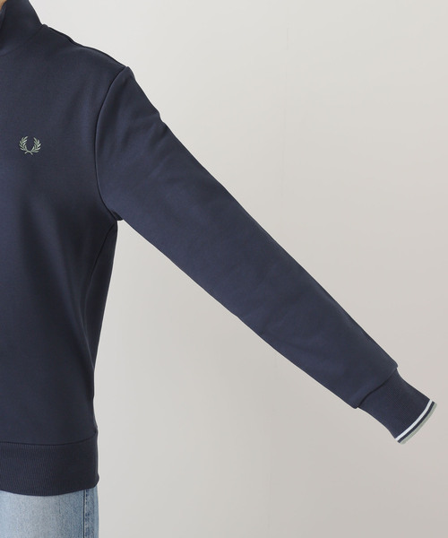 FRED PERRY（フレッドペリー）の「FRED PERRY/フレッドペリー ハーフジップスウェット M3574（スウェット・レディース・ボルドー/ネイビー・SMALL）」の10枚目の写真