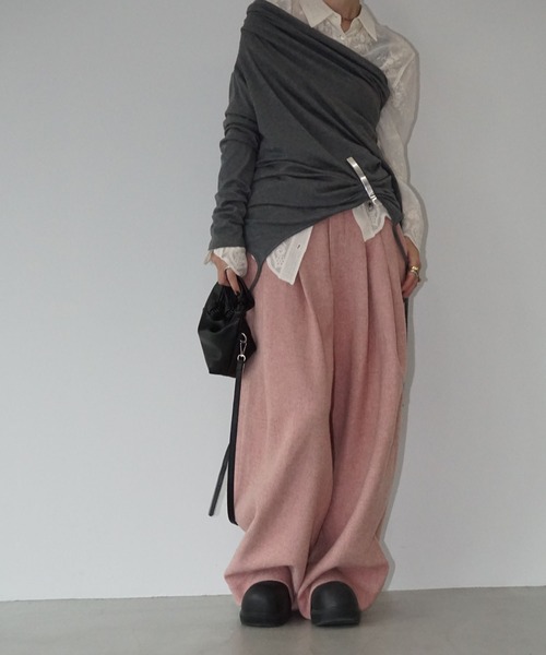 chuclla（チュクラ）の「ニュアンスカラーウールパンツ chw25a104（その他パンツ・レディース・アイボリー/ピンク/ブラック・S/M/L）」の19枚目の写真