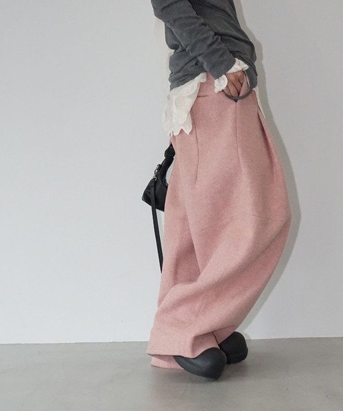 chuclla（チュクラ）の「ニュアンスカラーウールパンツ chw25a104（その他パンツ・レディース・アイボリー/ピンク/ブラック・S/M/L）」の20枚目の写真