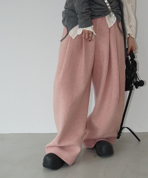 chuclla（チュクラ）の「ニュアンスカラーウールパンツ chw25a104（その他パンツ・レディース・アイボリー/ピンク/ブラック・S/M/L）」の22枚目の写真