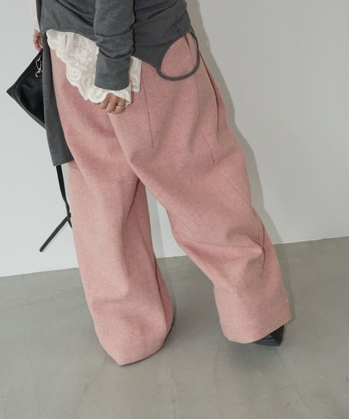 ニュアンスカラーウールパンツ chw25a104-ファッション通販サイト