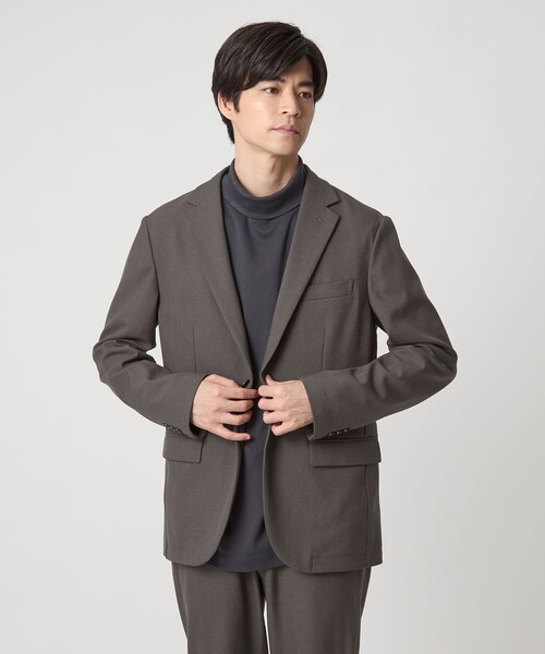 green label relaxing（グリーンレーベルリラクシング）の「TRA シャーク ナロー ジャケット（テーラードジャケット・メンズ・ネイビー/ダークグレー/モカ・S/M/L/XL）」の2枚目の写真
