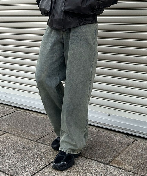 NYLAUS（ナイラス）の「【Nylaus】ヴィンテージ デニムワイドパンツ デニムパンツ ワイドパンツ（デニムパンツ・メンズ・ブルー/ブラック/ネイビー/チャコール・M/LL/L）」の4枚目の写真