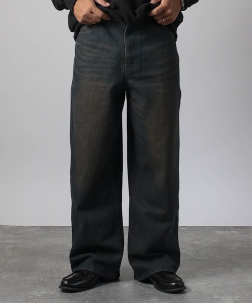 NYLAUS（ナイラス）の「【Nylaus】ヴィンテージ デニムワイドパンツ デニムパンツ ワイドパンツ（デニムパンツ・メンズ・ブルー/ブラック/ネイビー/チャコール・M/LL/L）」の19枚目の写真