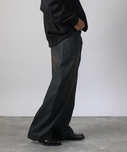 NYLAUS（ナイラス）の「【Nylaus】ヴィンテージ デニムワイドパンツ デニムパンツ ワイドパンツ（デニムパンツ・メンズ・ブルー/ブラック/ネイビー/チャコール・M/LL/L）」の20枚目の写真