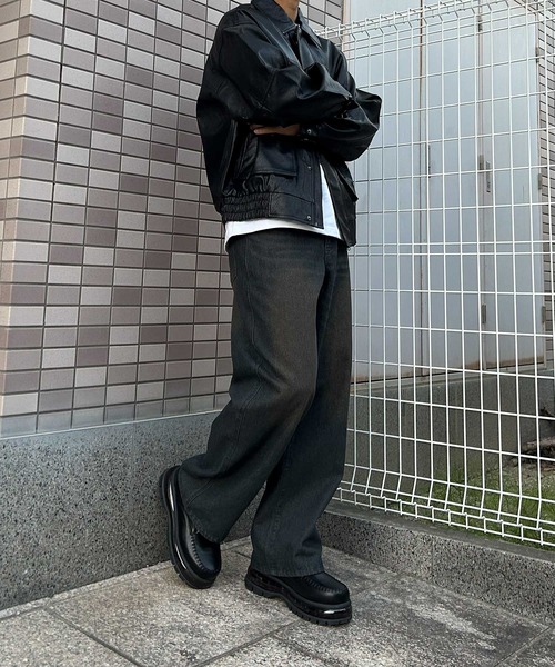 NYLAUS（ナイラス）の「【Nylaus】ヴィンテージ デニムワイドパンツ デニムパンツ ワイドパンツ（デニムパンツ・メンズ・ブルー/ブラック/ネイビー/チャコール・M/LL/L）」の11枚目の写真