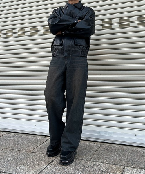 NYLAUS（ナイラス）の「【Nylaus】ヴィンテージ デニムワイドパンツ デニムパンツ ワイドパンツ（デニムパンツ・メンズ・ブルー/ブラック/ネイビー/チャコール・M/LL/L）」の10枚目の写真