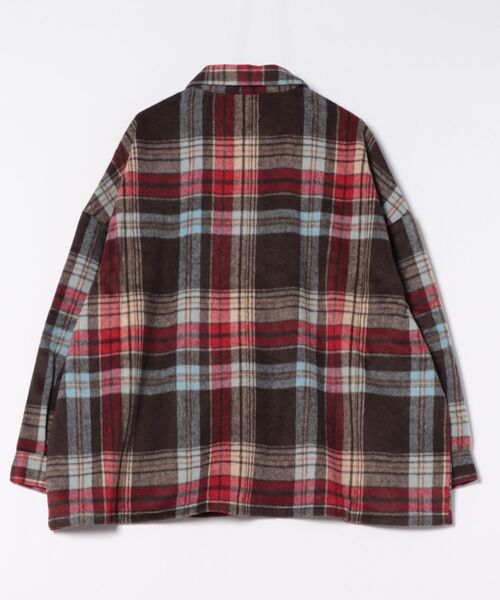 BEVERLY HILLS POLO CLUB（ビバリーヒルズポロクラブ）の「【BEVERLY HILLS POLO CLUB/ビバリーヒルズポロクラブ】シャギーチェックジャケット（その他アウター・レディース・レッド/パープル/ブラウン/グレー・MEDIUM）」の13枚目の写真