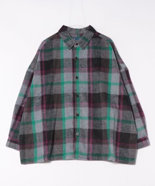 BEVERLY HILLS POLO CLUB（ビバリーヒルズポロクラブ）の「【BEVERLY HILLS POLO CLUB/ビバリーヒルズポロクラブ】シャギーチェックジャケット（その他アウター・レディース・レッド/パープル/ブラウン/グレー・MEDIUM）」の20枚目の写真