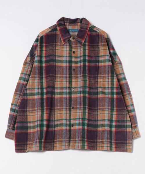 BEVERLY HILLS POLO CLUB（ビバリーヒルズポロクラブ）の「【BEVERLY HILLS POLO CLUB/ビバリーヒルズポロクラブ】シャギーチェックジャケット（その他アウター・レディース・レッド/パープル/ブラウン/グレー・MEDIUM）」の11枚目の写真