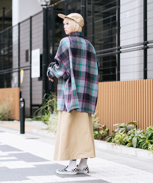 BEVERLY HILLS POLO CLUB（ビバリーヒルズポロクラブ）の「【BEVERLY HILLS POLO CLUB/ビバリーヒルズポロクラブ】シャギーチェックジャケット（その他アウター・レディース・レッド/パープル/ブラウン/グレー・MEDIUM）」の7枚目の写真