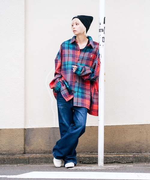 BEVERLY HILLS POLO CLUB（ビバリーヒルズポロクラブ）の「【BEVERLY HILLS POLO CLUB/ビバリーヒルズポロクラブ】シャギーチェックジャケット（その他アウター・レディース・レッド/パープル/ブラウン/グレー・MEDIUM）」の15枚目の写真