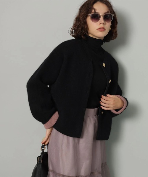 金ボタンFURニットジャケット（ニット/セーター）｜Arpege story